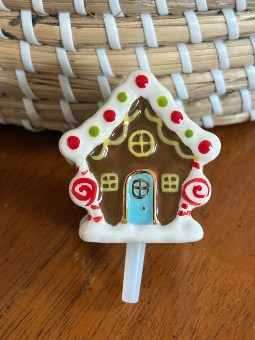 Nora Fleming gingerbread house topper